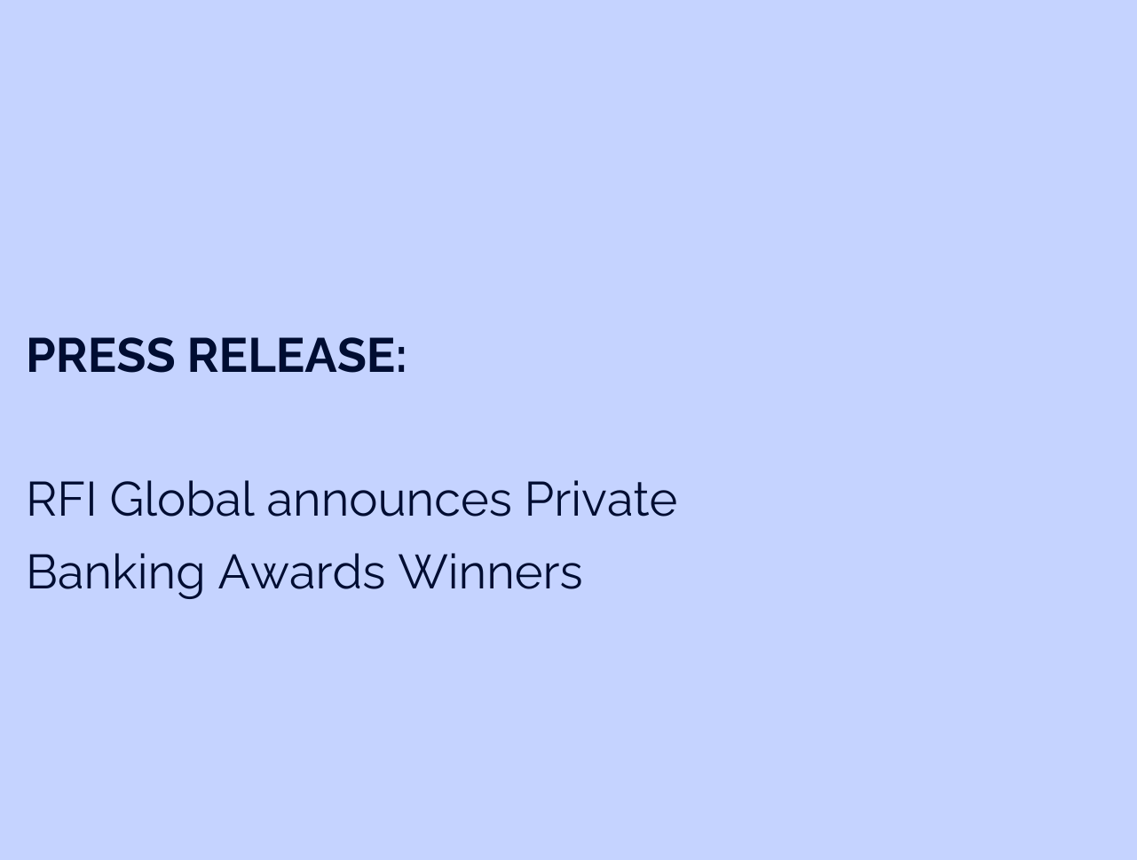 RFI Global announces Private Banking Awards Winners