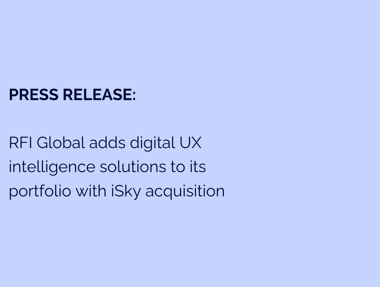 Press release: iSky