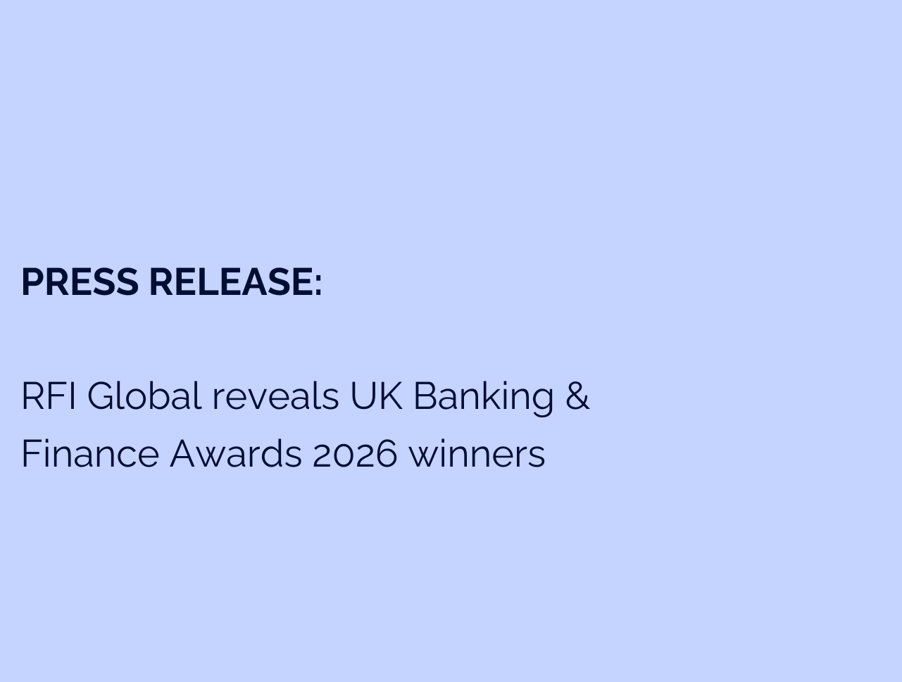 RFI Global reveals UK Banking & Finance Awards 2026 winners